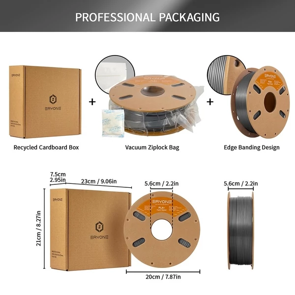 ERYONE nagy sebességű PLA+ filament 1kg – Szürke