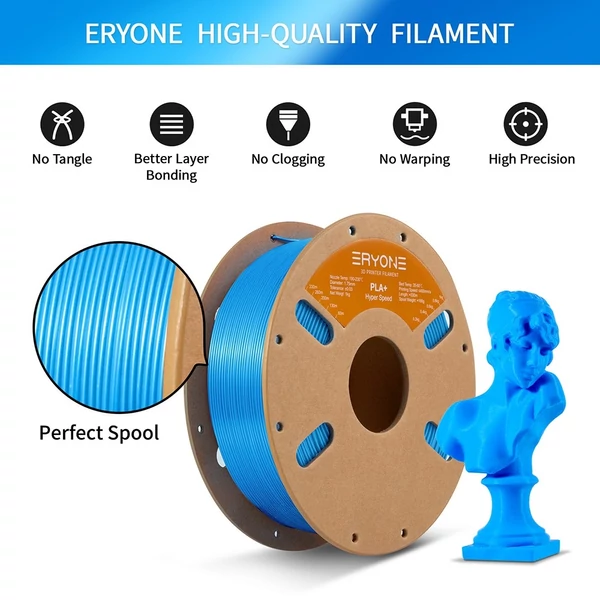 ERYONE nagy sebességű PLA+ filament 1kg – Azúr kék