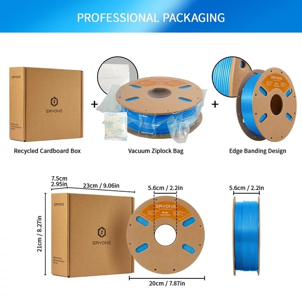 ERYONE nagy sebességű PLA+ filament 1kg – Azúr kék
