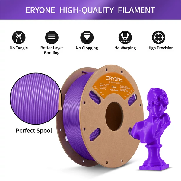 ERYONE nagy sebességű PLA+ filament 1kg – Lila