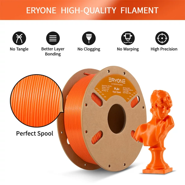 ERYONE nagy sebességű PLA+ filament 1kg – Narancs