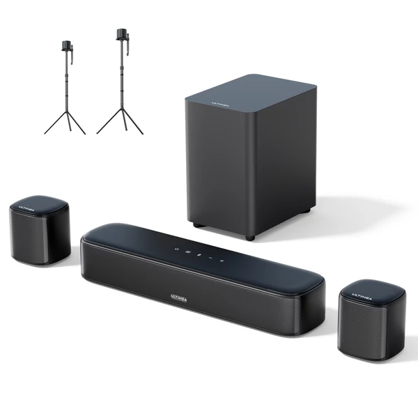 Ultimea Aura A30 5.1 soundbar + 1 pár Steady 310 hangfalállvány, app vezérlés, 10 sávos EQ, 121 előre beállított EQ