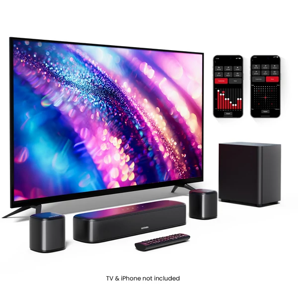 Ultimea Aura A30 5.1 soundbar + 1 pár Steady 310 hangfalállvány, app vezérlés, 10 sávos EQ, 121 előre beállított EQ