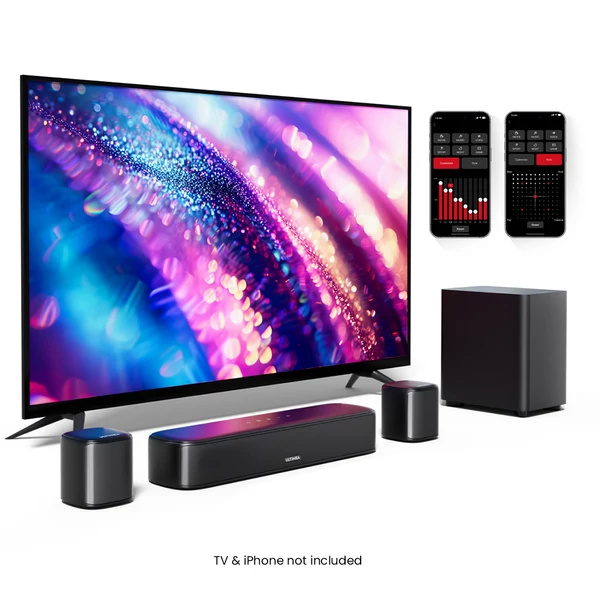 Ultimea Aura A30 5.1 soundbar + 1 pár Steady 310 hangfalállvány, app vezérlés, 10 sávos EQ, 121 előre beállított EQ