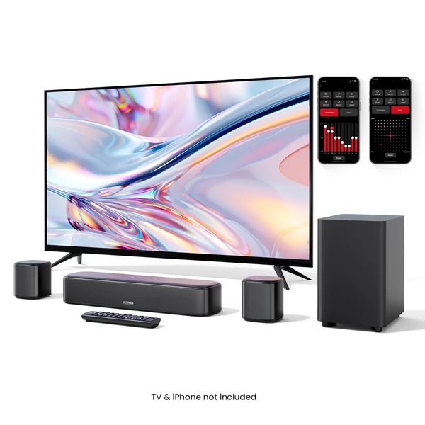 Ultimea Aura A30 5.1 soundbar + 1 pár Steady 310 hangfalállvány, app vezérlés, 10 sávos EQ, 121 előre beállított EQ