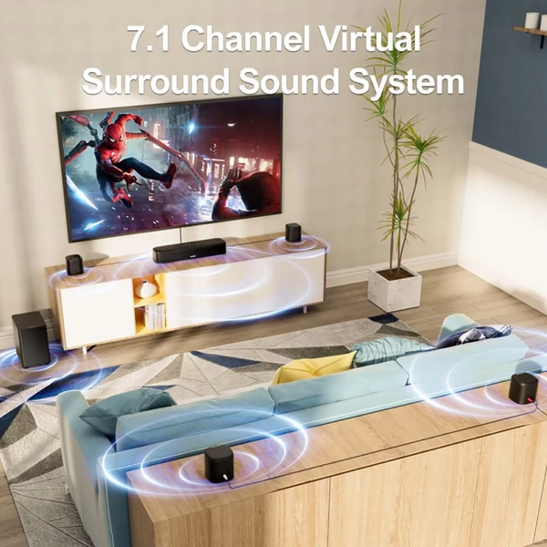 Ultimea Aura A40 7.1 soundbar + 2 Steady 310 hangszóróállvány, app vezérlés, 10 sávos EQ, BT 5.3, 330W