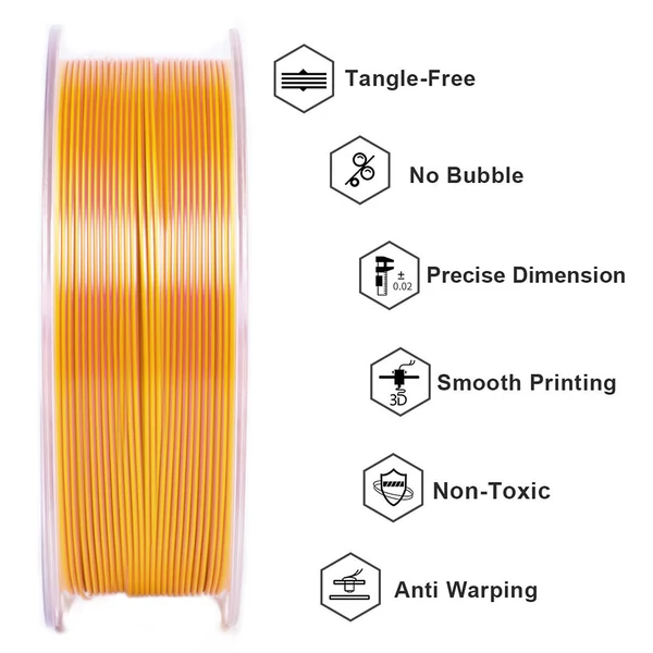 Geeetech két színű selyem PLA filament 1kg – Arany és réz