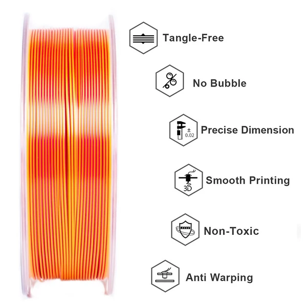Geeetech két színű selyem PLA filament 1kg – Arany és piros
