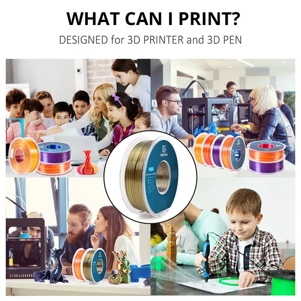 Geeetech két színű selyem PLA filament 1kg – Arany és ezüst