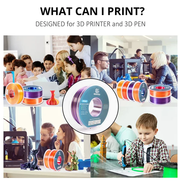 Geeetech két színű selyem PLA filament 1kg – Arany és lila