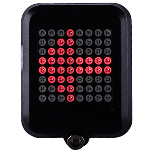 TX129 64 LED-es intelligens kerékpár hátsó lámpa, 80 lumen, 1200mAh, automata irányjelző, lézeres biztonsági fény
