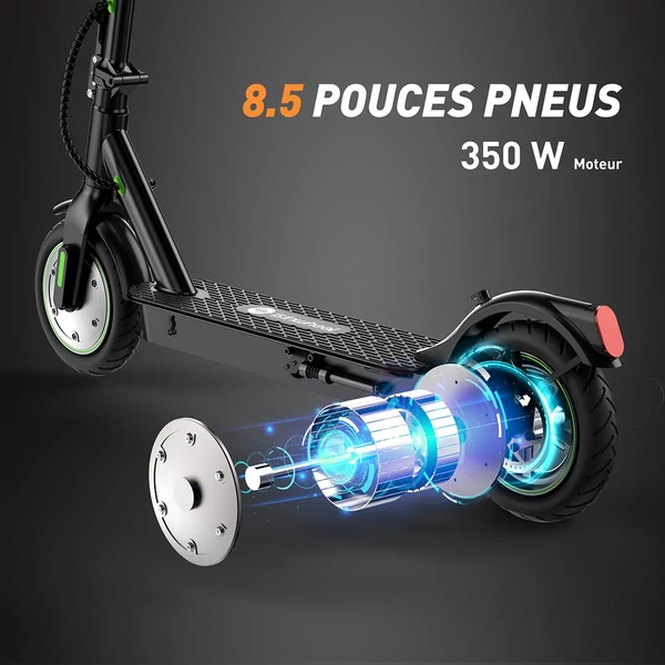 isinwheel S9 Pro elektromos roller, 350W motor, 36V 7.5Ah akkumulátor, 8.5" felfújható kerék, 25km/h, 28km hatótáv, applikációs vezérlés