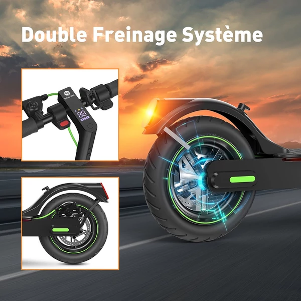 isinwheel S9 Pro elektromos roller, 350W motor, 36V 7.5Ah akkumulátor, 8.5" felfújható kerék, 25km/h, 28km hatótáv, applikációs vezérlés