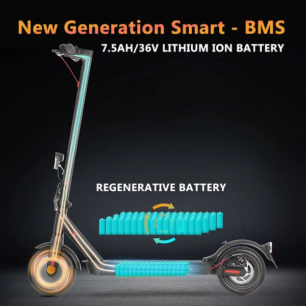 E9 Pro elektromos roller, ABE tanúsítvány, 350W motor, 36V 7.5Ah akku, 8.5" kerék, 30km hatótáv, app vezérlés