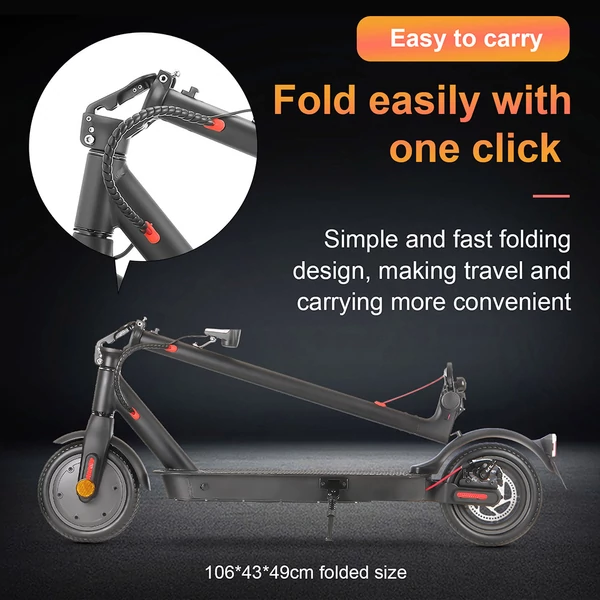 E9 Pro elektromos roller, ABE tanúsítvány, 350W motor, 36V 7.5Ah akku, 8.5" kerék, 30km hatótáv, app vezérlés
