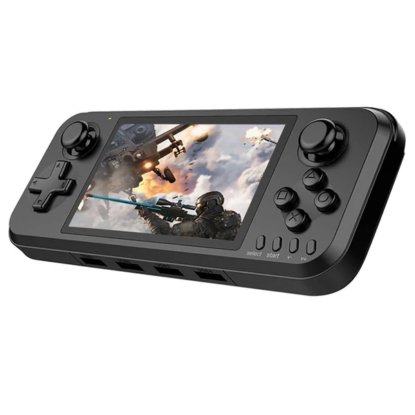 32GB kézi játékkonzol, 5000+ játék, 4" kijelző, dupla joystick, MP3, e-könyv, 4 játékos, NES/GBA/SFC/PSP/MD/Arcade