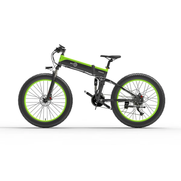 Bezior X1500 összecsukható elektromos fat bike, 1500W motor, 100 km hatótáv, 26x4" kerék, Shimano - fekete-zöld