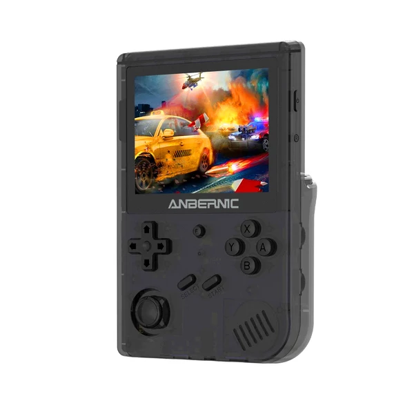 ANBERNIC RG351V 64GB kézi játékkonzol, 3,5" 640x480 IPS kijelző, 12000 játék, kettős TF kártyahely, támogatott: NDS, N64, DC, PSP, PS1 - fekete