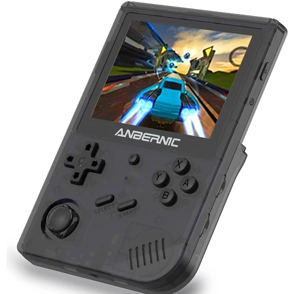 ANBERNIC RG351V 64GB kézi játékkonzol, 3,5" 640x480 IPS kijelző, 12000 játék, kettős TF kártyahely, támogatott: NDS, N64, DC, PSP, PS1 - fekete