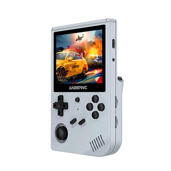 ANBERNIC RG351V kézi játékkonzol 128GB, 3.5" IPS kijelző, 20000 játék, dual TF kártya, NDS, N64, PSP, PS1 támogatás - szürke