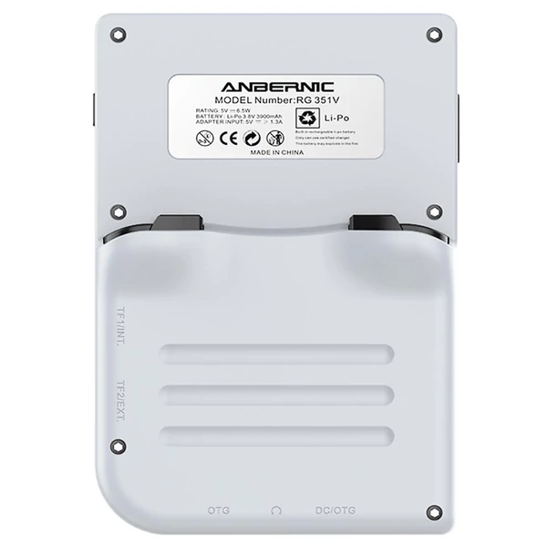 ANBERNIC RG351V kézi játékkonzol 128GB, 3.5" IPS kijelző, 20000 játék, dual TF kártya, NDS, N64, PSP, PS1 támogatás - szürke