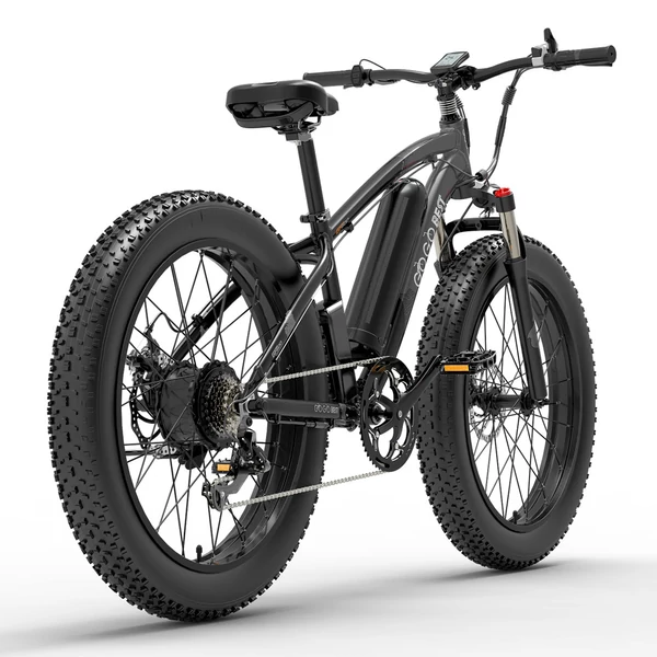 GOGOBEST GF600 Elektromos Kerékpár 1000W Motor 48V 13Ah Akkumulátor 26x4 Vastag Gumi Shimano 7 Sebesség Max 40km/h 110KM Hatótáv - Fekete Szürke