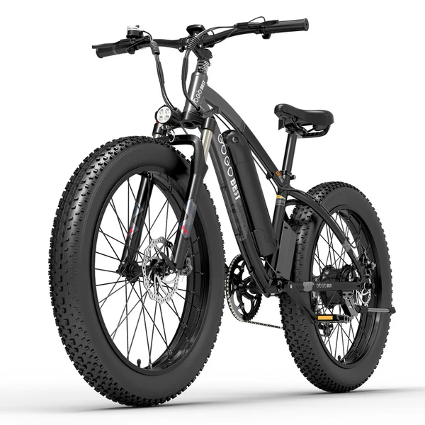 GOGOBEST GF600 Elektromos Kerékpár 1000W Motor 48V 13Ah Akkumulátor 26x4 Vastag Gumi Shimano 7 Sebesség Max 40km/h 110KM Hatótáv - Fekete Szürke