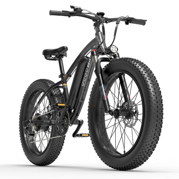GOGOBEST GF600 Elektromos Kerékpár 1000W Motor 48V 13Ah Akkumulátor 26x4 Vastag Gumi Shimano 7 Sebesség Max 40km/h 110KM Hatótáv - Fekete Szürke