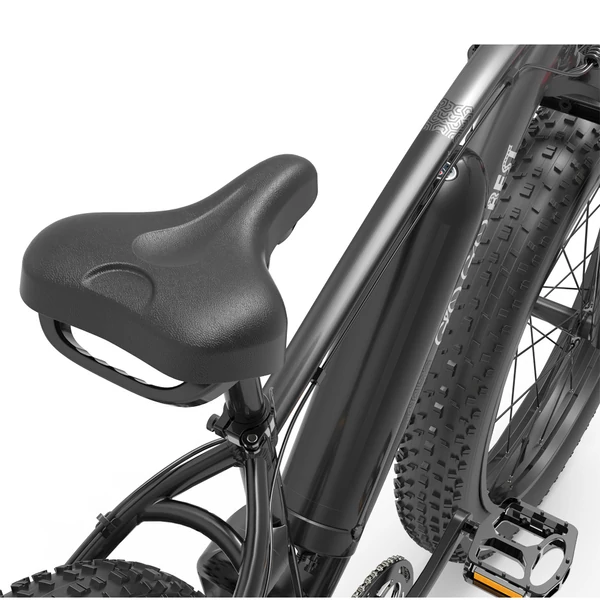 GOGOBEST GF600 Elektromos Kerékpár 1000W Motor 48V 13Ah Akkumulátor 26x4 Vastag Gumi Shimano 7 Sebesség Max 40km/h 110KM Hatótáv - Fekete Szürke