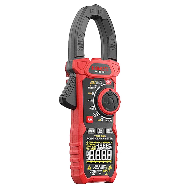 KAIWEETS HT208D lakatfogó 1000A AC/DC, TRMS, NCV, GFCI – digitális árammérő villanyszerelőknek