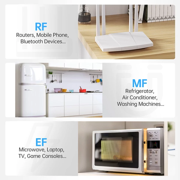 FNIRSI ERD-10 EMF mérő, 4 az 1-ben elektromágneses mező detektor görbe móddal, RF és sugárzás teszter otthonra, irodába, szellemvadászathoz