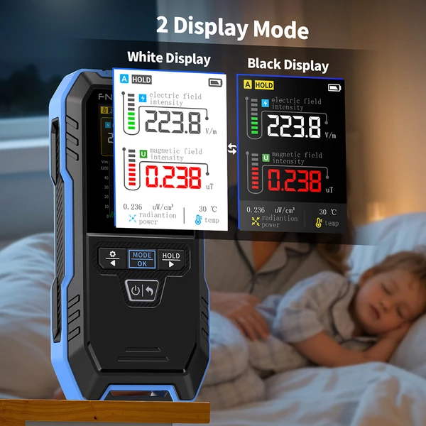 FNIRSI ERD-10 EMF mérő, 4 az 1-ben elektromágneses mező detektor görbe móddal, RF és sugárzás teszter otthonra, irodába, szellemvadászathoz