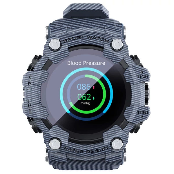 LOKMAT ATTACK Bluetooth okosóra 1.28" TFT érintőkijelző, pulzus- és vérnyomásmérő, IP68 vízálló, 25 nap készenlét - kék