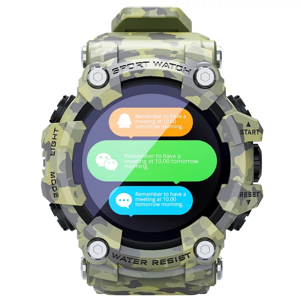 LOKMAT ATTACK Bluetooth okosóra 1.28" TFT érintőkijelző, pulzus- és vérnyomásmérő, IP68 vízálló, 25 nap készenlét - zöld