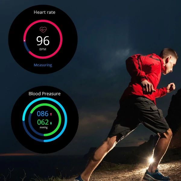LOKMAT ATTACK Bluetooth okosóra 1.28" TFT érintőkijelző, pulzus- és vérnyomásmérő, IP68 vízálló, 25 nap készenlét - zöld