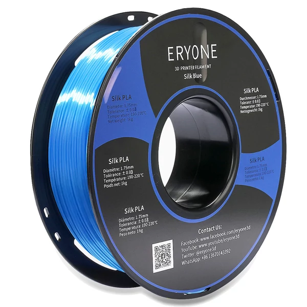 ERYONE Selyem PLA 3D nyomtató filament 1kg - kék