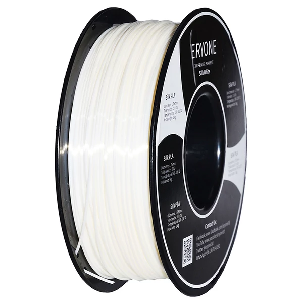 ERYONE Selyem PLA 3D nyomtató filament 1.75mm, 1kg, ±0.03mm pontosság - fehér