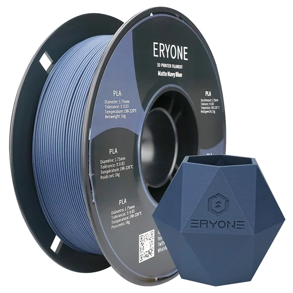 ERYONE matt PLA filament 3D nyomtatóhoz, 1.75mm, 1kg, ±0.03mm pontosság - tengerészkék