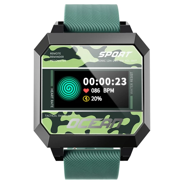 LOKMAT Ocean 2 sport okosóra, fitnesz aktivitásmérő, fáradtság elleni pulzusmérő, Android 4.4/iOS 8.0 - zöld