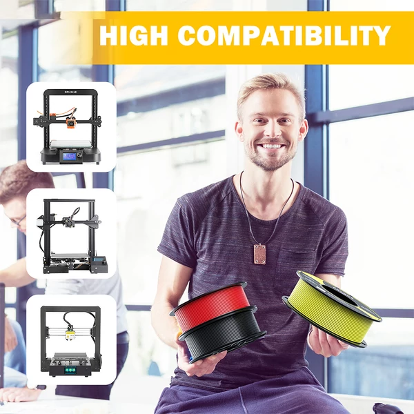 ERYONE PETG 3D nyomtató filament 1,75mm, 1kg, ±0,03mm pontosság - sárga
