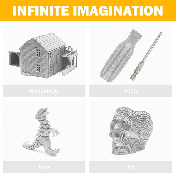 ERYONE PLA filament 3D nyomtatóhoz, 1.75mm, 1kg, ±0.03mm pontosság, kiváló minőség - szignálszürke