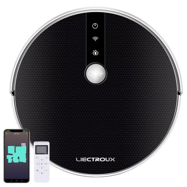 Liectroux C30B robotporszívó 6000Pa szívóerővel, AI térképezéssel, 2500mAh akkumulátor, okos víztartály, app vezérlés - fekete
