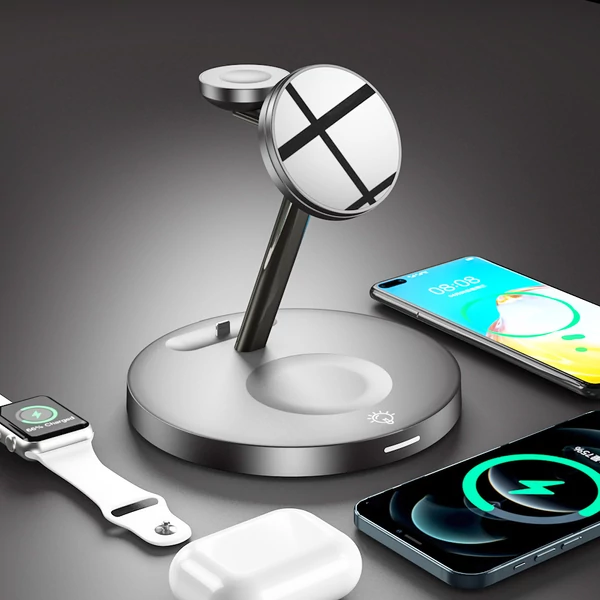 3 az 1-ben Magsafe vezeték nélküli töltő iPhone 13-hoz - fekete