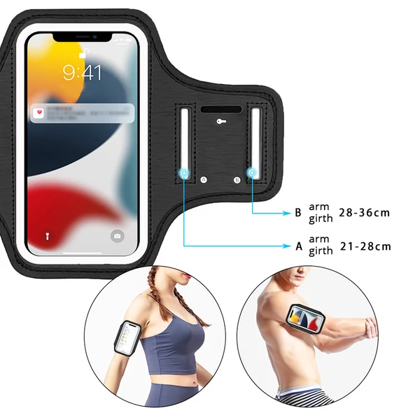 Vízálló futó telefontartó karszalag, 5.8" – iPhone 11 Pro/12 mini kompatibilis