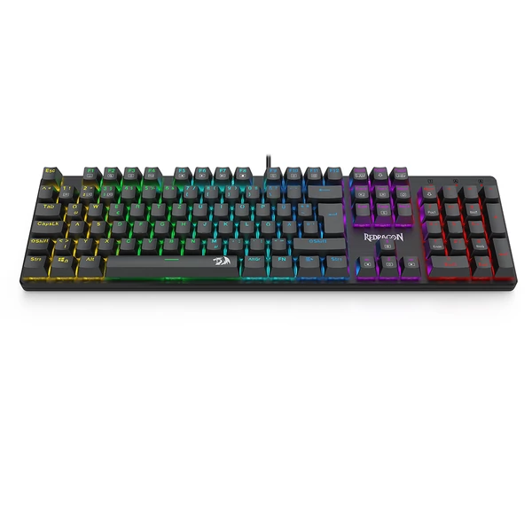 Redragon K671-DE 105 gombos mechanikus billentyűzet, numerikus résszel, szivárvány háttérvilágítás, piros kapcsoló, DE kiosztás - Fekete