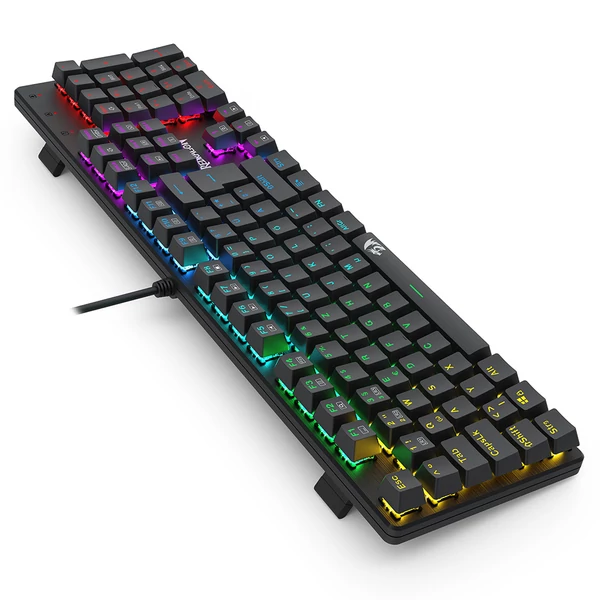 Redragon K671-DE 105 gombos mechanikus billentyűzet, numerikus résszel, szivárvány háttérvilágítás, piros kapcsoló, DE kiosztás - Fekete