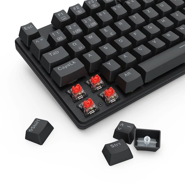 Redragon K671-DE 105 gombos mechanikus billentyűzet, numerikus résszel, szivárvány háttérvilágítás, piros kapcsoló, DE kiosztás - Fekete