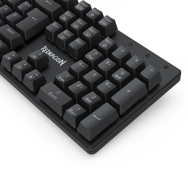 Redragon K671-DE 105 gombos mechanikus billentyűzet, numerikus résszel, szivárvány háttérvilágítás, piros kapcsoló, DE kiosztás - Fekete
