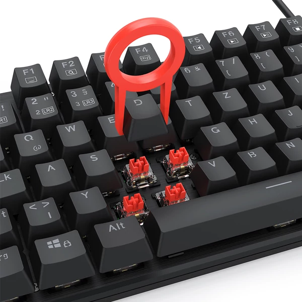 Redragon K671-DE 105 gombos mechanikus billentyűzet, numerikus résszel, szivárvány háttérvilágítás, piros kapcsoló, DE kiosztás - Fekete