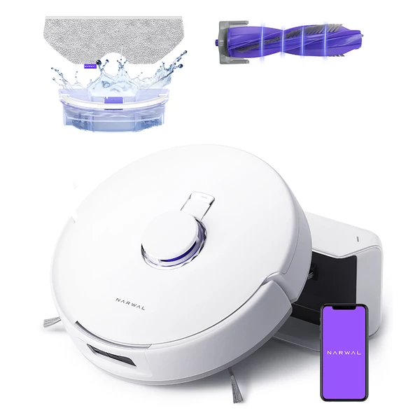 Narwal Freo X Plus robotporszívó és felmosó, 7800Pa szívóerő, önürítő, gubancmentes kefe, app/alexa vezérlés